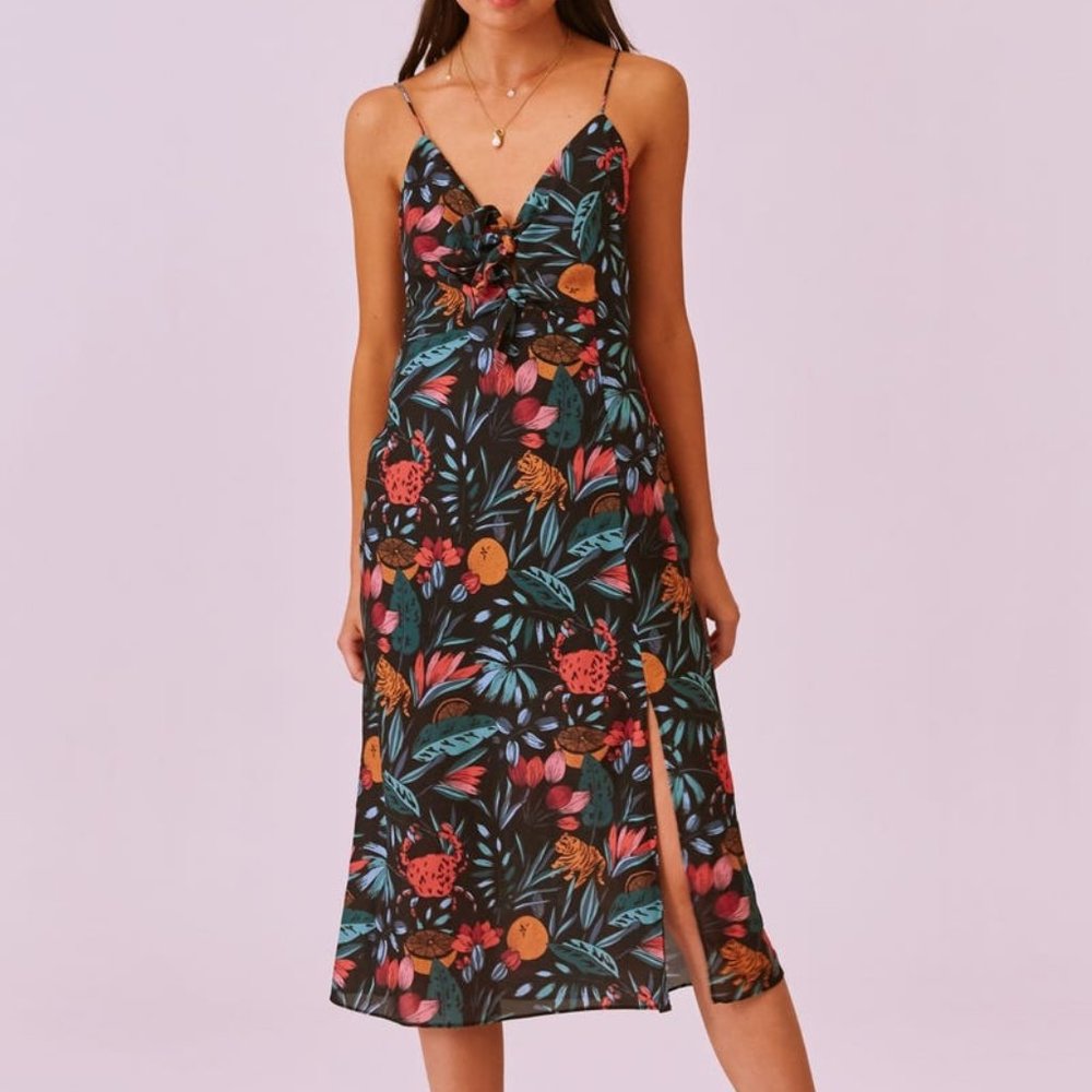 Sally Dress, Black Tropical